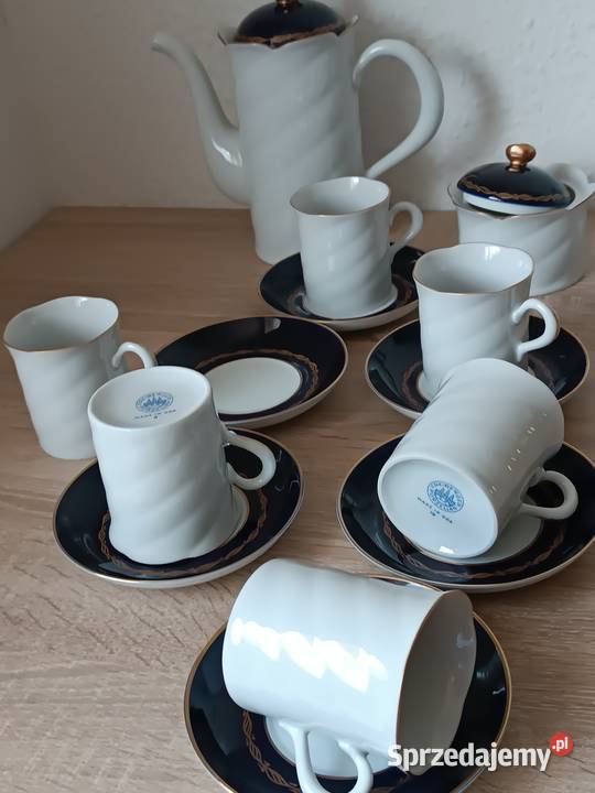 Porcelanowy kobaltowy zestaw GDR Porcelana i szkło Gorlice sprzedam