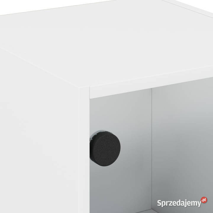 Szafka nocna ze szklanymi drzwiami biała Warszawa