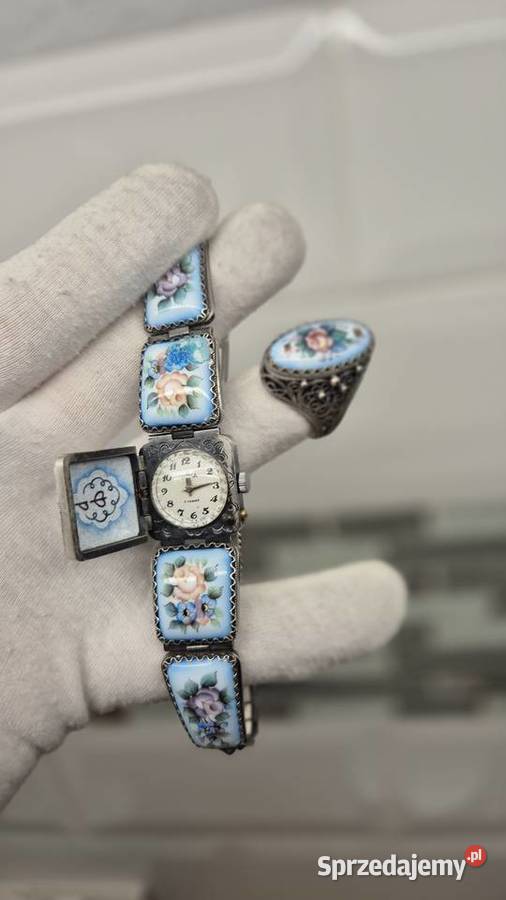 Zegarek CHAIKA z kwiatową emaliowaną
