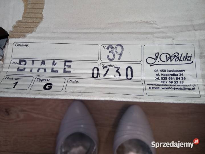 buty białe damskie ślubne szpilki obcas 8 39