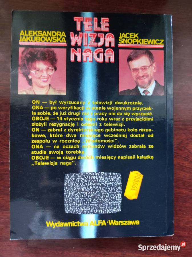 Telewizja naga Jakubowska Snopkiewicz 1991 Pozostałe Kielce sprzedam