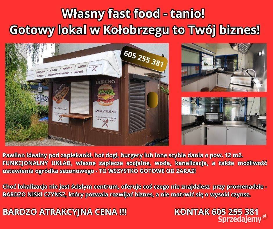 Sprzedam Pawilon Gastronomiczny w Kołobrzegu w zachodniopomorskie Kołobrzeg