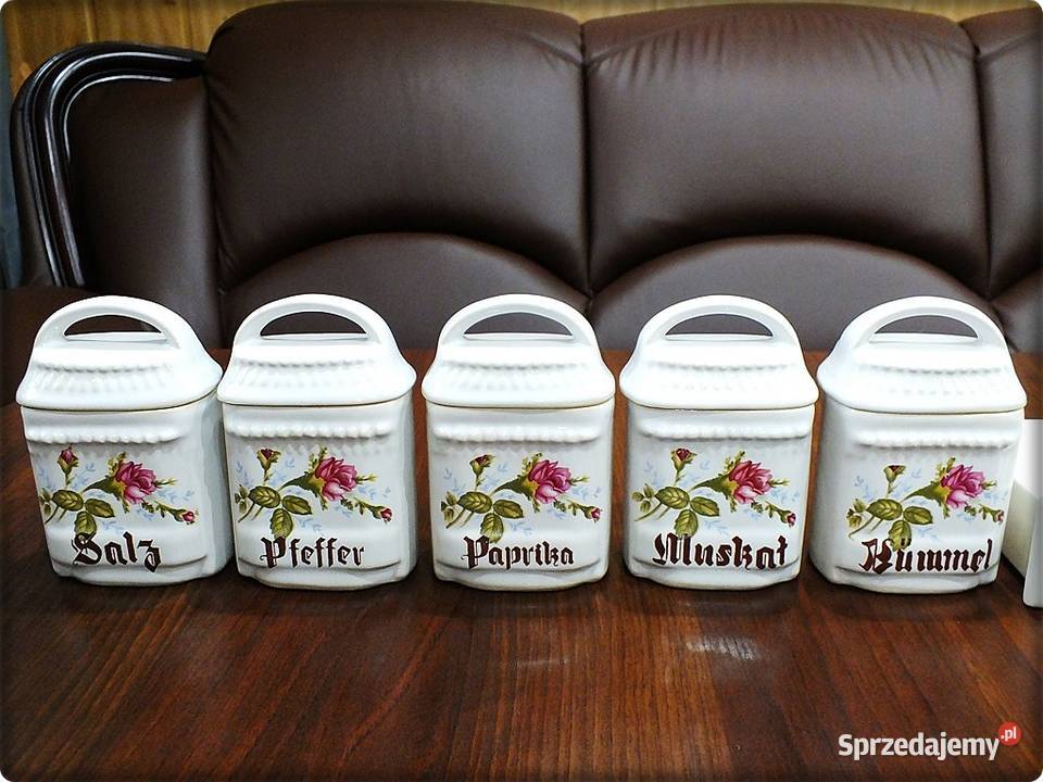 Zestaw Stare pojemniki kuchenne porcelana lubuskie Żary sprzedam