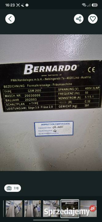 Bernardo CSM 2600 piła formatowa mazowieckie Mińsk Mazowiecki sprzedam