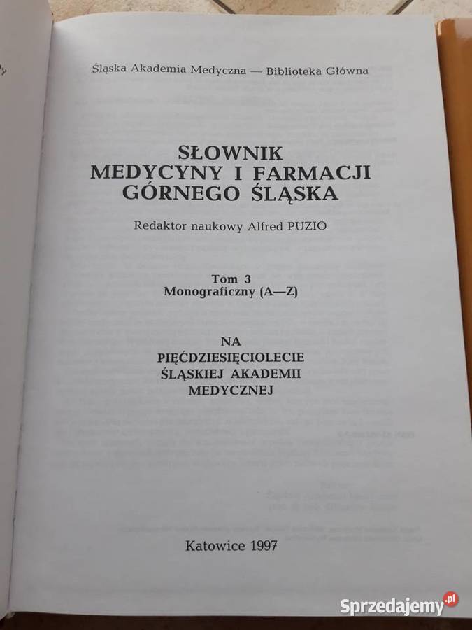 Słownik Medycyny i Farmacji Górnego Śląska 3 Antykwariat Bielsko-Biała