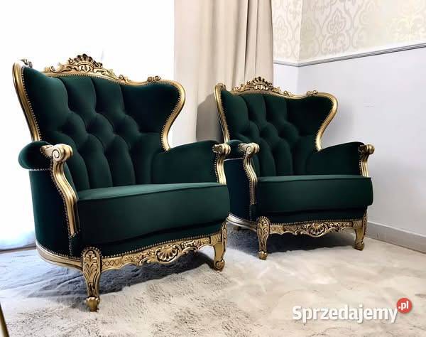 Komplet sofa fotele barok wypoczynkowy stylowy Jagodnik
