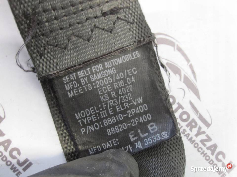 KIA SORENTO II 4x4 10r pas bezpieczeństwa prawy osobowe