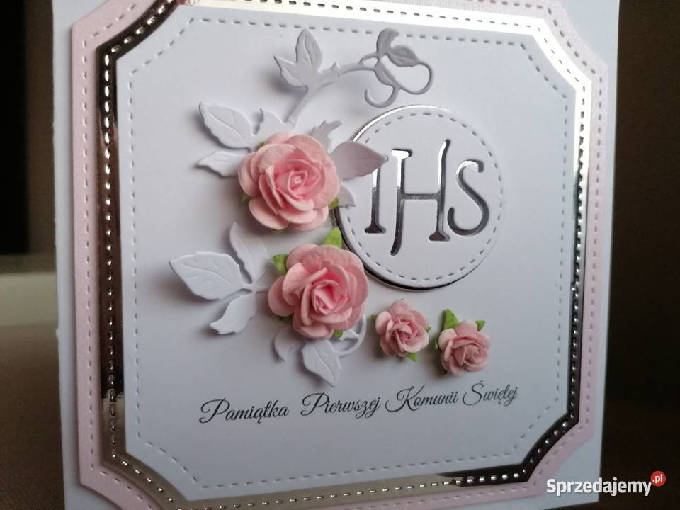 Kartka w pudełku z okazji komunii Rękodzieło Strzebiń