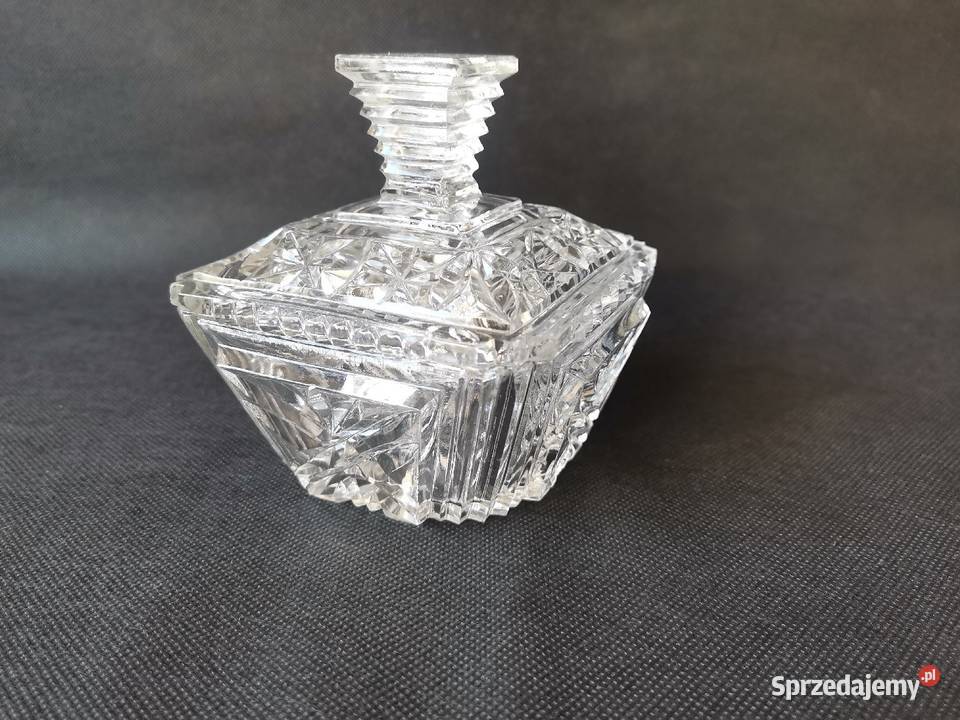 Stara ciekawa bomboniera cukiernica szkło Art Katowice