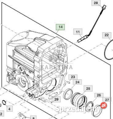 John Deere 8360R Obudowa Napędu Pompy Mechanizmu Jastrzębniki