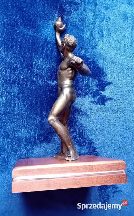 Figurka z brązu art deco olimpijczyk podstawa