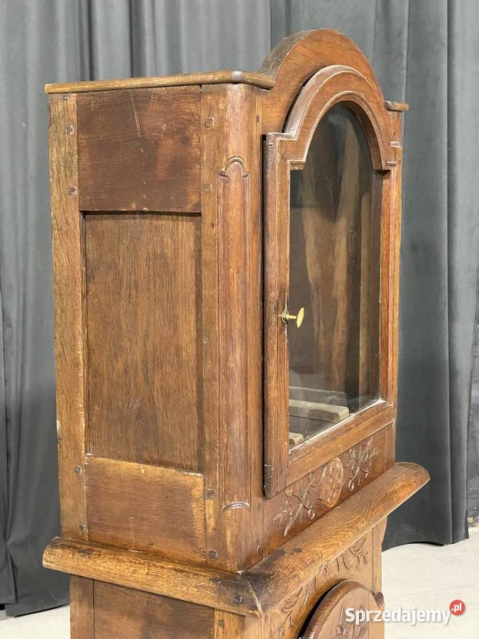 Rzeźbiona dębowa obudowa zegara stojącego Antyki, Sztuka, Kolekcje sprzedam