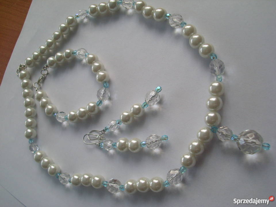 Komplet biały perłowy błękit Częstochowa