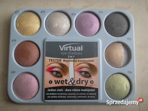 Paleta 8 cieni do powiek Virtual 2 in 1 wet dry Kraków sprzedam