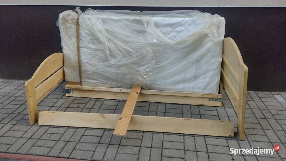 Łóżko sosnowe z materacem 100x200 podlaskie Białystok