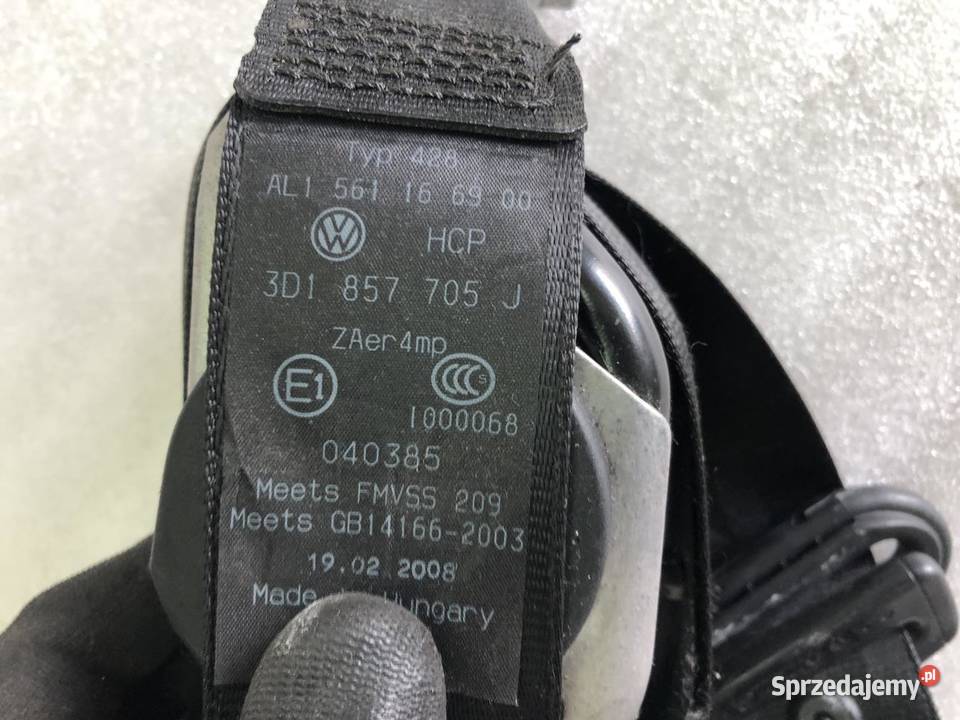 PAS BEZPIECZEŃSTWA LEWY PRZÓD 3D0857705J VW Części samochodowe