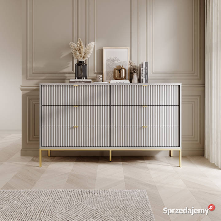 Duża komoda154 z szufladami kaszmir biała czarna Katowice sprzedam