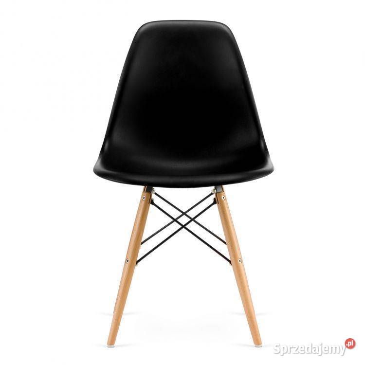 Zestaw czterech krzeseł do salonu jadalni czarne podlaskie