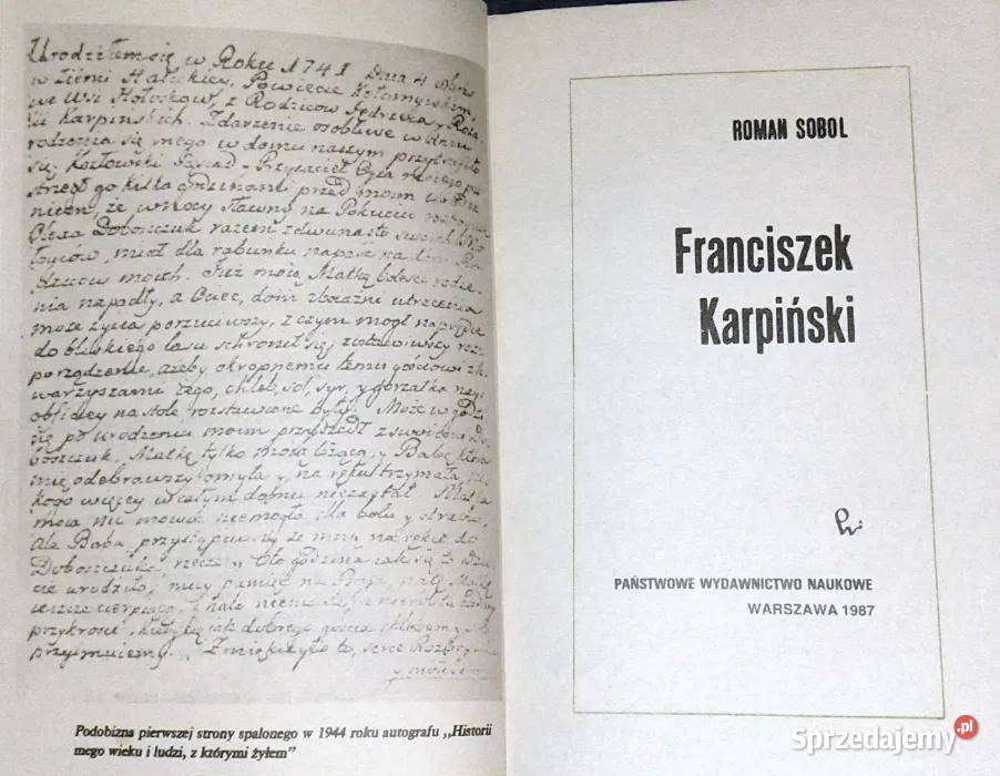 Franciszek Karpiński Roman Sobol Chełm sprzedam