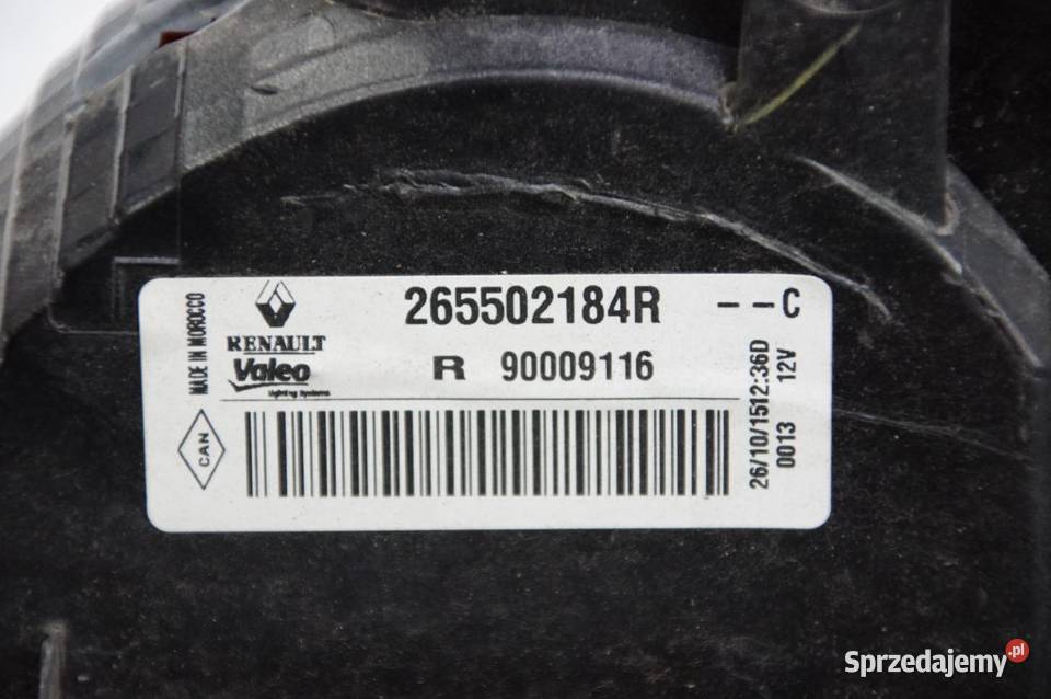 LAMPA PRAWA TYŁ DACIA LODGY 265502184R