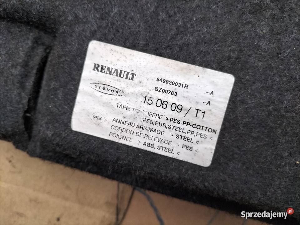 RENAULT MEGANE III KOMBI 849020031R WYKŁADZINA Kamień-Kolonia