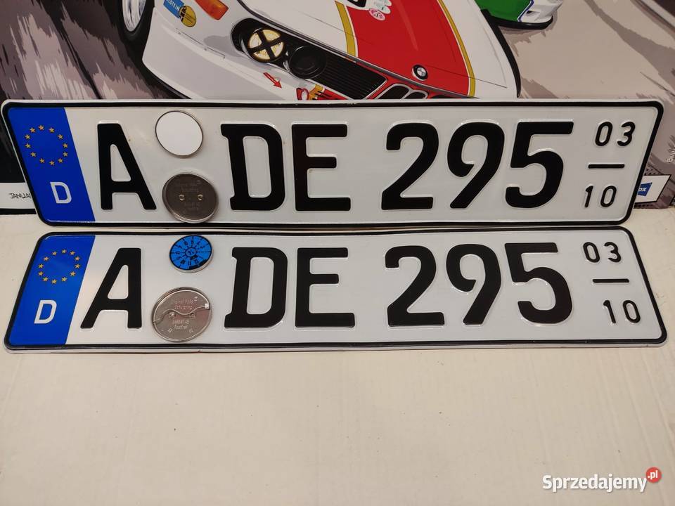 Tablica rejestracyjna Niemcy 2 sztuki ADE295 Głuchołazy