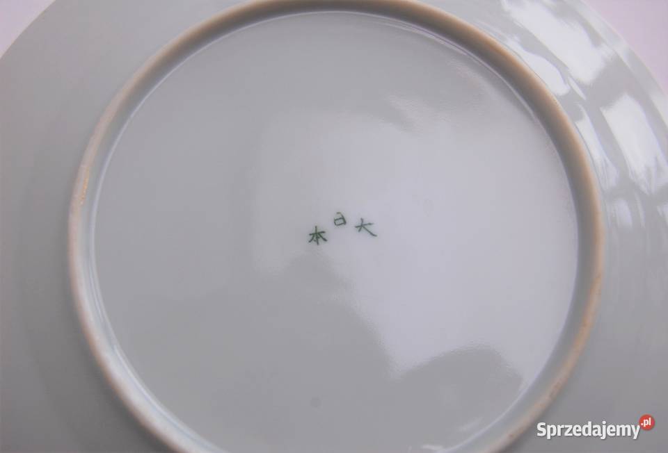 Talerze vintage deserowe zielone chińska zielony Talerze i talerzyki lubelskie Lublin