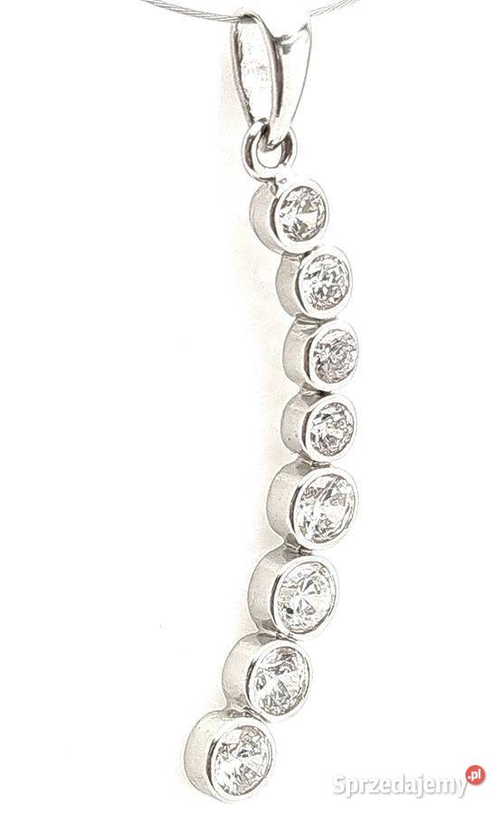 Zawieszka srebrna pr925 kryształki Swarovskiego srebrne Poznań