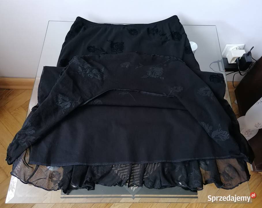 CZARNA OŁÓWKOWA SPÓDNICA Z FALBANĄ BONMARCHE Łódź