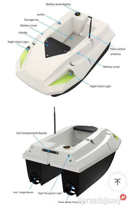Łódka zanętowa D50 2 x 15 600 mAh zasięg 500 m Inowrocław