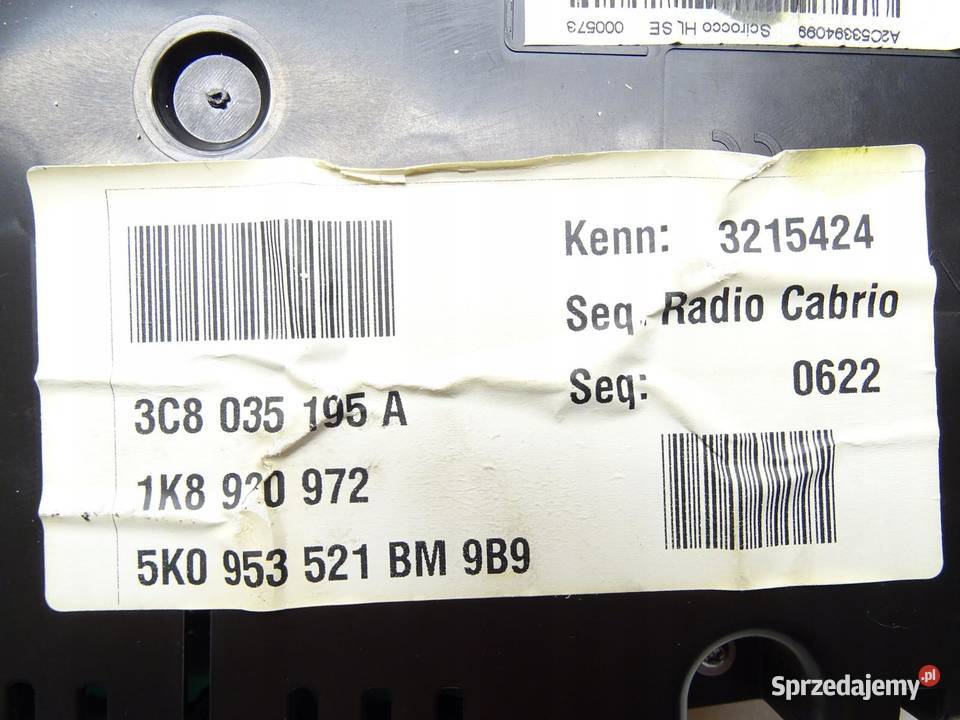LICZNIK ZEGARY ZEGAR VW SCIROCCO III 1K8 20 TFSI