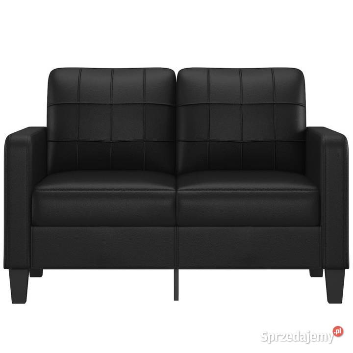2osobowa sofa czarna 120 sztuczna skóra WM359112
