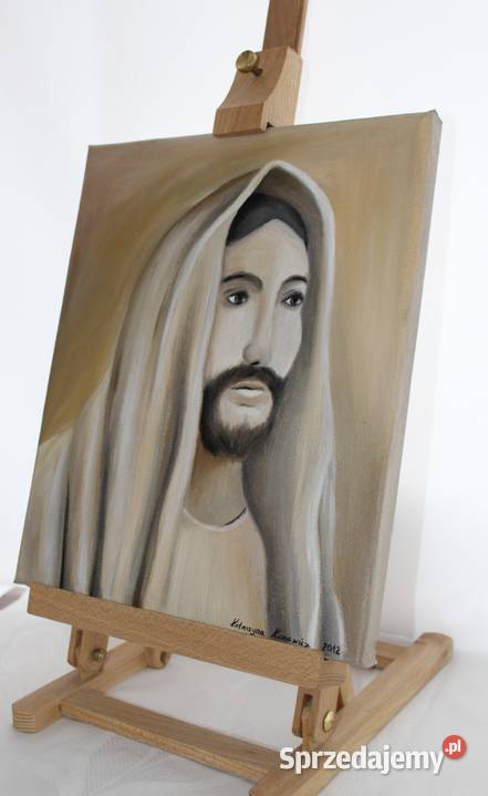 Obraz olejny religijny Jezus Chrystus święty Malarstwo wielkopolskie Stare Miasto sprzedam