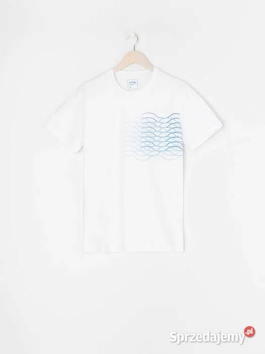 biały tshirt męski z nadrukiem Sinsay Rozmiar M Olkusz