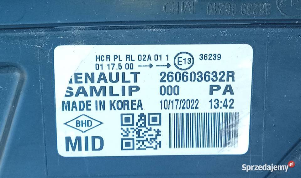Renault Arkana Full Led reflektor lampa lewy Lampy przednie Przeźmierowo sprzedam