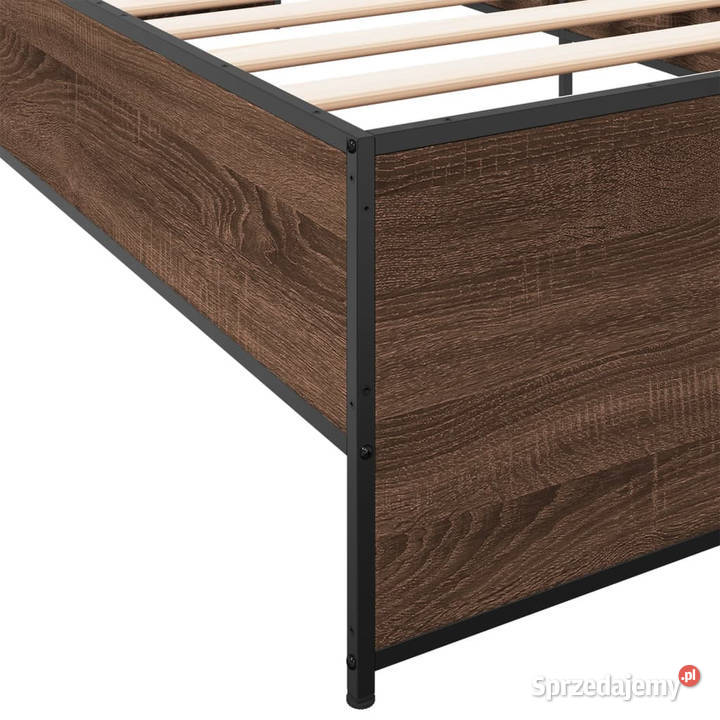 Rama łóżka brązowy dąb materiał drewnopochodny 78cm