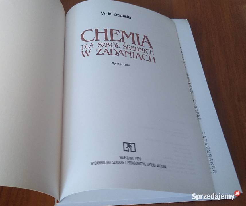 Chemia szkół średnich w zadaniach Maria Gdańsk