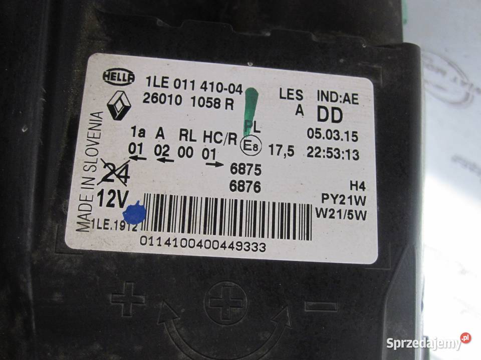 RENAULT TRAFIC III 15r lampa prawa przód ANGLIK osobowe świętokrzyskie Kielce sprzedam