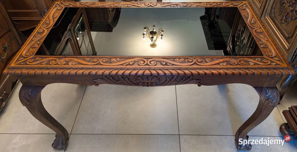 Wspaniałydębowy stolik na lwich łapach sklep sprzedam