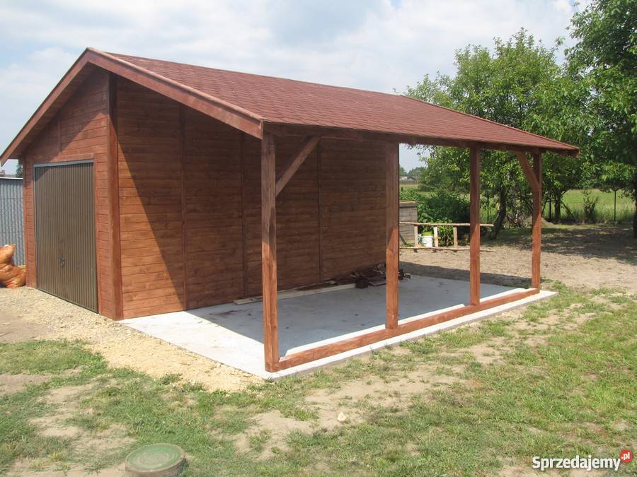 Garaż z wiatą solidny Kietlin