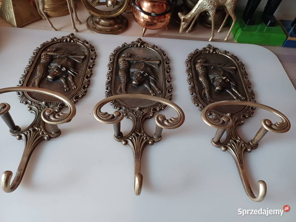 Piękny wieszak mosiężny Poznań sprzedam