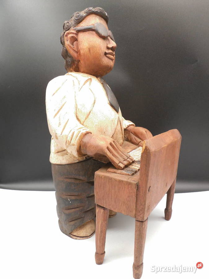 Stara Drewniana Rzeźba JAZZ PIANISTA Figuralna wielkopolskie Raszków