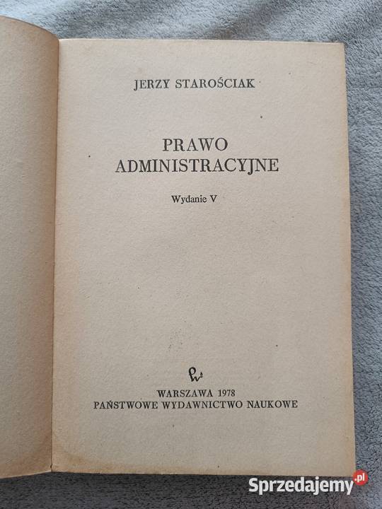 Prawo Administracyjne Jerzy Starościak Łódź