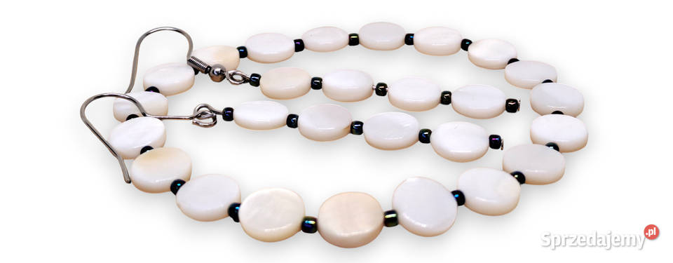 Komplet bransoletka i kolczyki z masy perłowej