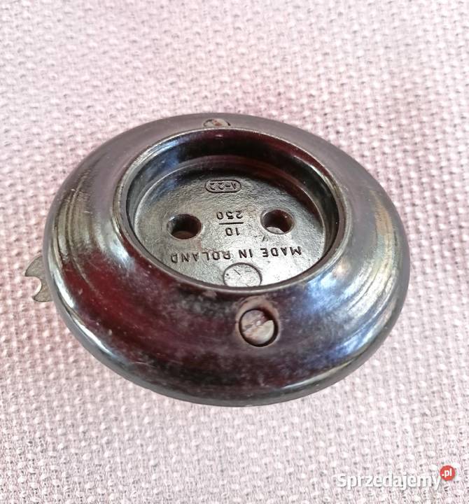 Gniazdo elektryczne bakielit z PRL vintage Łódź