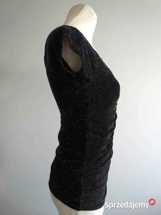 Bluzka Czarna Brokatowa Wieczorowa Imprezowa Łomża