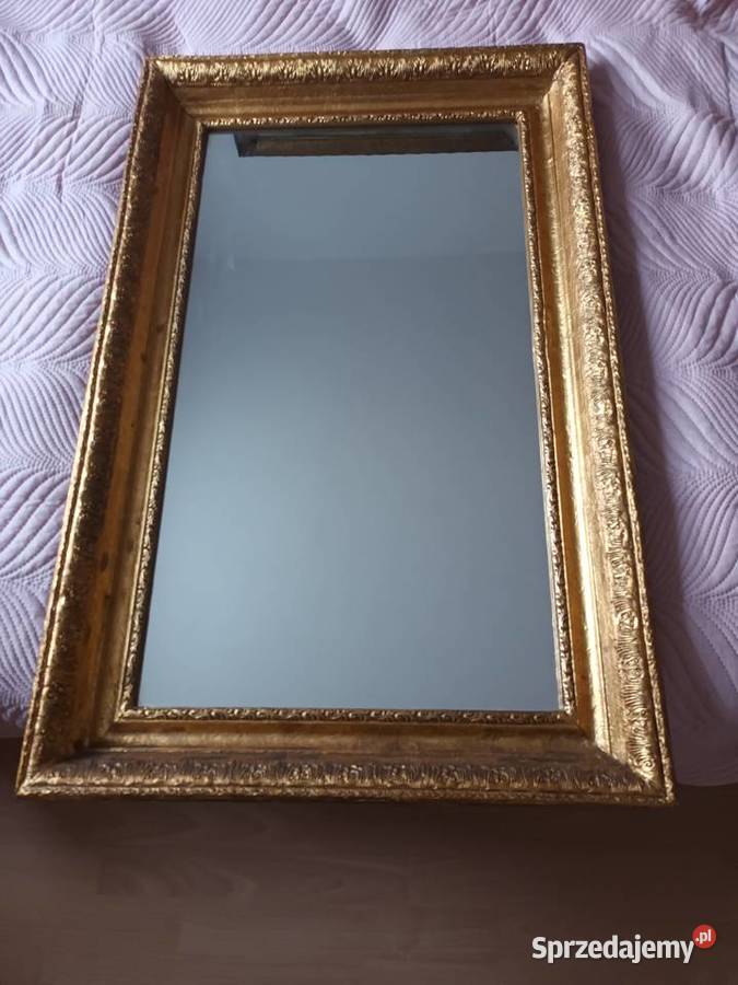 Piękne duże lustro w złotej ramie Tanio