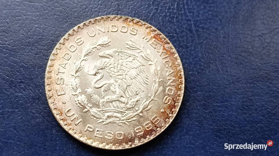 Stare monety 1 peso 1966 Meksyk mennicza Numizmatyka Lesko
