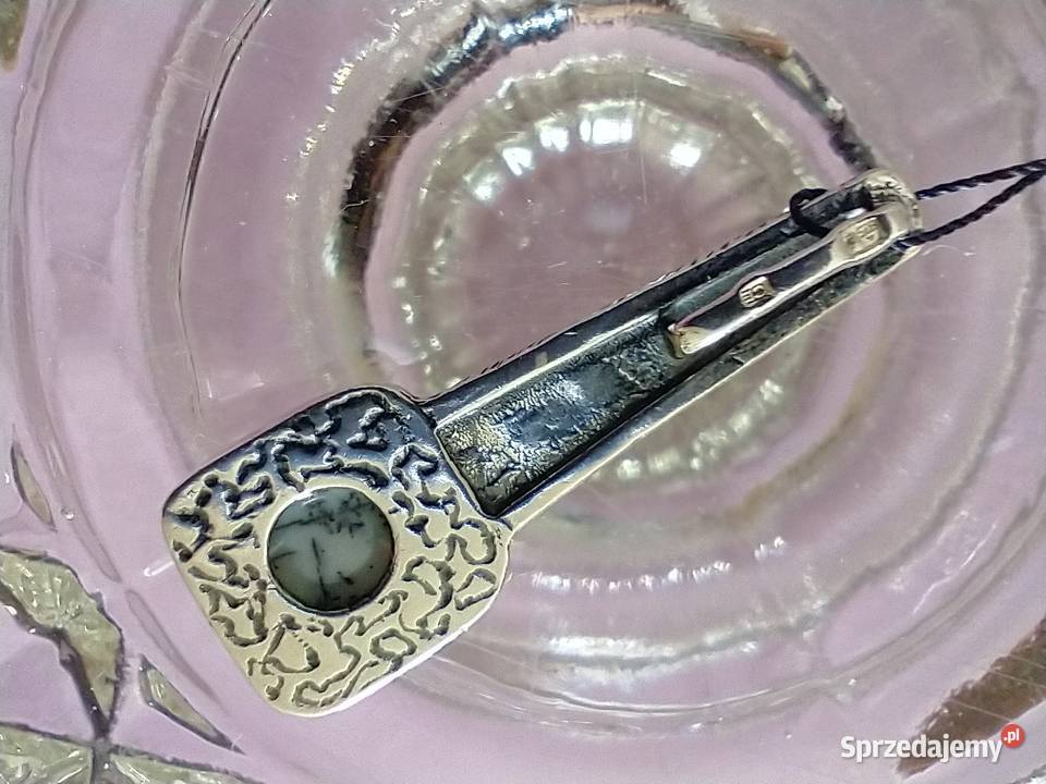 Wisior srebro 925 naturalny kamień jaspis łódzkie Łódź