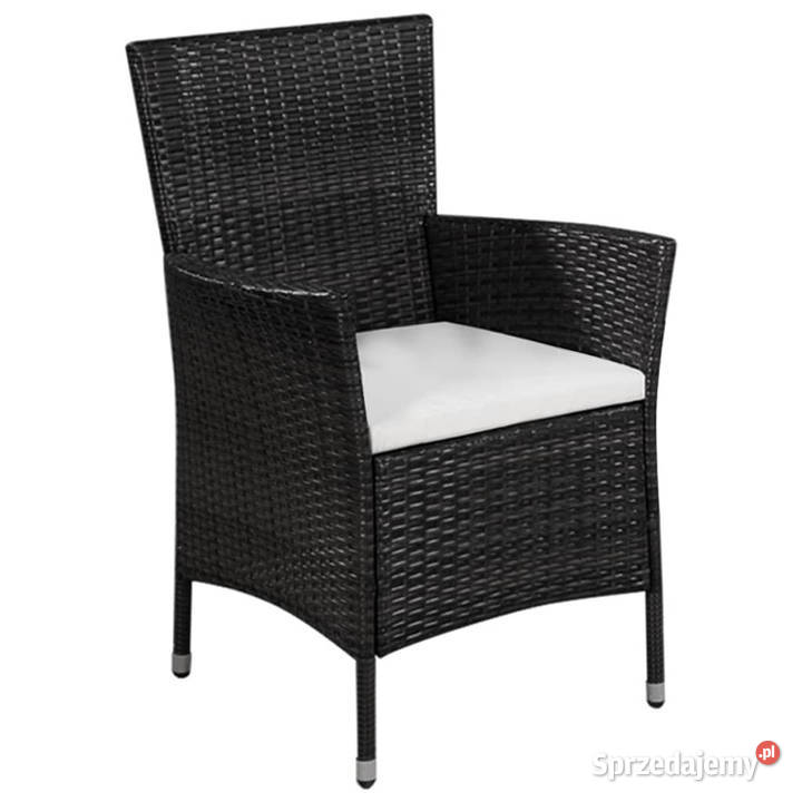 3cz zestaw mebli bistro rattan PE czarny WM44094